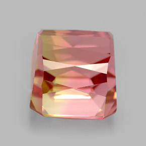 10.15캐럿 천연 멀티컬러 투르말린, 에메랄드 컷, 12.2×9.6 mm, IF
