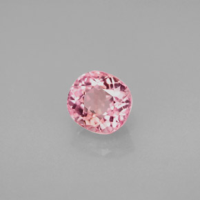 1.43캐럿 천연 핑크 투르말린, 쿠션 컷, 6.7×6.2 mm, VVS-VS