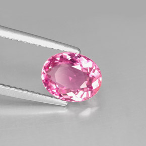 1.61캐럿 천연 퍼플 핑크 투르말린, 타원형 컷, 8.5×6.7 mm, VS