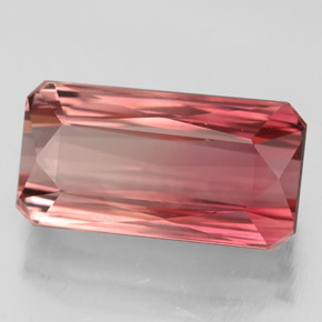 6.88캐럿 천연 브론즈 로즈 투르말린, 에메랄드 컷, 14.9×7.8 mm, VVS