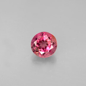0.59캐럿 천연 멀티컬러 투르말린, 라운드 컷, 5.33 mm, VS