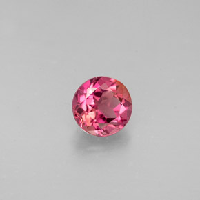 0.59캐럿 천연 멀티컬러 투르말린, 라운드 컷, 5.33 mm, VS