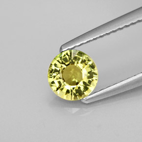 0.71캐럿 천연 골든 그린 투르말린, 라운드 컷, 5.89 mm, VS