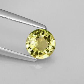 0.71캐럿 천연 골든 그린 투르말린, 라운드 컷, 5.89 mm, VS