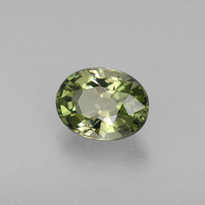 0.98캐럿 천연 그린 투르말린, 타원형 컷, 7×5.3 mm, VS