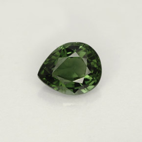 1.19캐럿 천연 그린 투르말린, 배 모양, 7.6×6.3 mm, VVS-VS