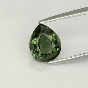 1.19캐럿 천연 그린 투르말린, 배 모양, 7.6×6.3 mm, VVS-VS