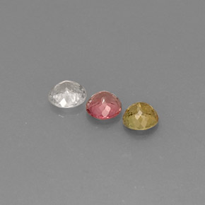 캐럿 천연 멀티컬러 투르말린 보석, 라운드 컷, 5.18 mm, VVS-VS