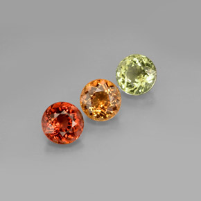 캐럿 천연 멀티컬러 투르말린 보석, 라운드 컷, 4.84 mm, VVS-VS