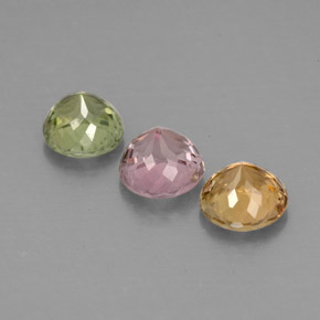 캐럿 천연 멀티컬러 투르말린 보석, 라운드 컷, 4.84 mm, VVS-VS