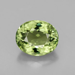 2.55캐럿 천연 그린 투르말린, 타원형 컷, 9.2×7.7 mm, VVS