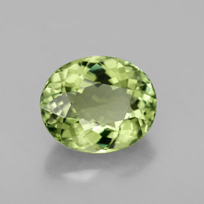 2.55캐럿 천연 그린 투르말린, 타원형 컷, 9.2×7.7 mm, VVS
