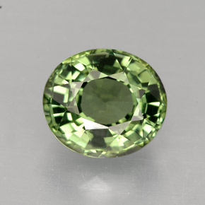 2.42캐럿 천연 그린 투르말린, 타원형 컷, 8.8×7.7 mm, VVS
