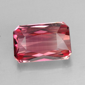 2.21캐럿 천연 바이컬러 투르말린, 에메랄드 컷, 8.8×5.7 mm, VVS-VS