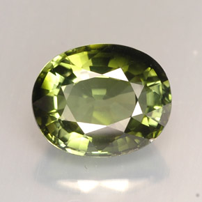 2.08캐럿 천연 그린 투르말린, 타원형 컷, 8.6×7 mm, IF