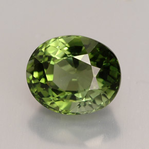 1.88캐럿 천연 그린 투르말린, 타원형 컷, 7.9×6.6 mm, VVS