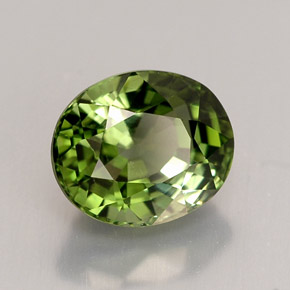 1.88캐럿 천연 그린 투르말린, 타원형 컷, 7.9×6.6 mm, VVS