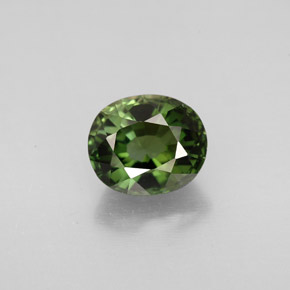 1.63캐럿 천연 그린 투르말린, 타원형 컷, 7.6×6.4 mm, VVS