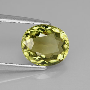 1.93캐럿 천연 골든 그린 투르말린, 타원형 컷, 8.6×7.4 mm, IF