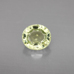 1.88캐럿 천연 노란빛 그린 투르말린, 타원형 컷, 8.1×7.1 mm, VVS