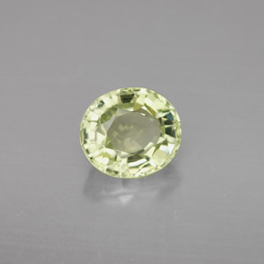 1.88캐럿 천연 노란빛 그린 투르말린, 타원형 컷, 8.1×7.1 mm, VVS