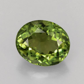1.85캐럿 천연 골드 그린 투르말린, 타원형 컷, 8.4×7 mm, VVS