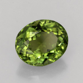 1.85캐럿 천연 골드 그린 투르말린, 타원형 컷, 8.4×7 mm, VVS