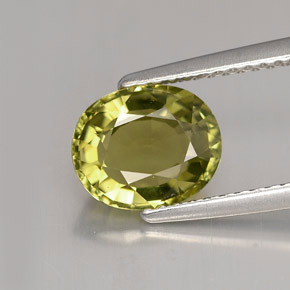 1.86캐럿 천연 골든 그린 투르말린, 타원형 컷, 8.5×7.1 mm, VVS