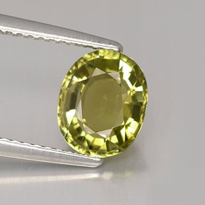 1.86캐럿 천연 골든 그린 투르말린, 타원형 컷, 8.5×7.1 mm, VVS