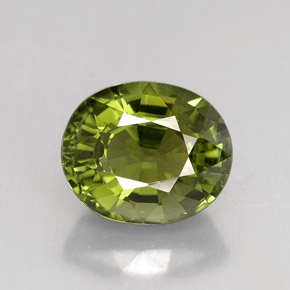 2.02캐럿 천연 그린 투르말린, 타원형 컷, 8.4×7.1 mm, VVS