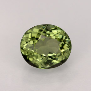 1.83캐럿 천연 그린 투르말린, 타원형 컷, 7.9×6.7 mm, VVS