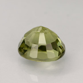 1.86캐럿 천연 노란빛 그린 투르말린, 타원형 컷, 7.7×6.9 mm, VVS