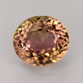 5.09캐럿 천연 멀티컬러 투르말린, 타원형 컷, 10.4×9.4 mm, IF