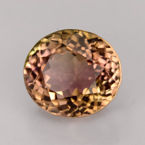 5.09캐럿 천연 멀티컬러 투르말린, 타원형 컷, 10.4×9.4 mm, IF