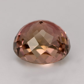 5.09캐럿 천연 멀티컬러 투르말린, 타원형 컷, 10.4×9.4 mm, IF