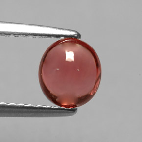 1.00캐럿 천연 로즈 레드 투르말린, 타원형 컷, 6.6×5.9 mm, 투명한