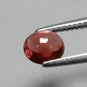 1.00캐럿 천연 로즈 레드 투르말린, 타원형 컷, 6.6×5.9 mm, 투명한