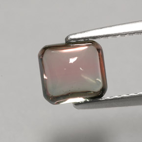 1.73캐럿 천연 바이컬러 투르말린, 바게트, 6.7×6.2 mm, 투명한