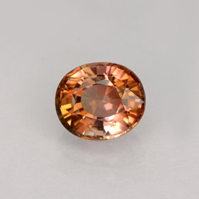 1.02캐럿 천연 멀티컬러 투르말린, 타원형 컷, 6.4×5.5 mm, VVS