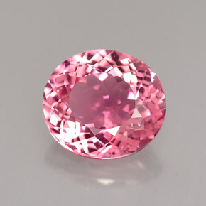 2.94캐럿 천연 로즈 핑크 투르말린, 타원형 컷, 9.7×8.6 mm, VVS