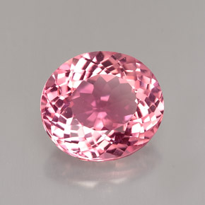 2.94캐럿 천연 로즈 핑크 투르말린, 타원형 컷, 9.7×8.6 mm, VVS