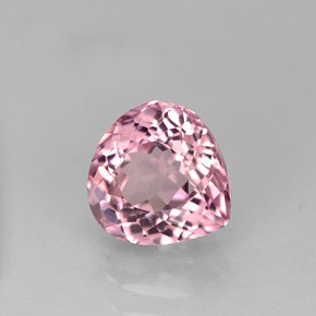 1.61캐럿 천연 로즈 핑크 투르말린, 배 모양, 7.6×7.3 mm, VVS
