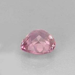1.61캐럿 천연 로즈 핑크 투르말린, 배 모양, 7.6×7.3 mm, VVS