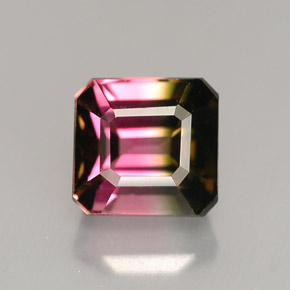1.87캐럿 천연 워터멜론 투르말린, 에메랄드 컷, 6.5×6.2 mm, VVS-VS