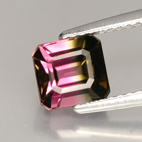 1.87캐럿 천연 워터멜론 투르말린, 에메랄드 컷, 6.5×6.2 mm, VVS-VS