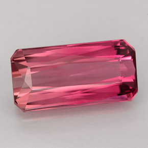 6.71캐럿 천연 로즈 핑크 투르말린, 에메랄드 컷, 15.3×7.7 mm, VVS