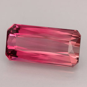 6.71캐럿 천연 로즈 핑크 투르말린, 에메랄드 컷, 15.3×7.7 mm, VVS