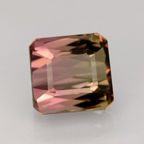 4.10캐럿 천연 워터멜론 투르말린, 에메랄드 컷, 8.4×8.1 mm, VVS