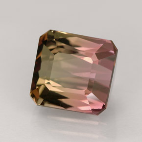4.10캐럿 천연 워터멜론 투르말린, 에메랄드 컷, 8.4×8.1 mm, VVS