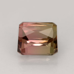 4.10캐럿 천연 워터멜론 투르말린, 에메랄드 컷, 8.4×8.1 mm, VVS